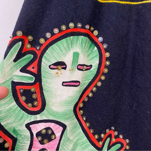 Vintage Me Jane Sequined Cotton Native American Folk Art Circle Skirt - Picture 6 of 14